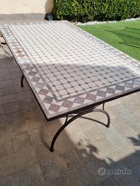 Tavolo Mosaico Ferro Battuto 200x100 160x90cm