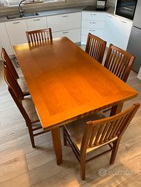 Tavolo in ciliegio allungabile + 6 sedie