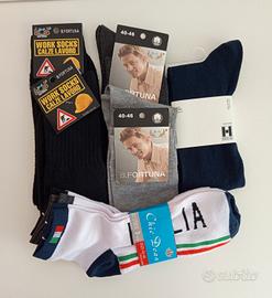 Set 8 paia calzini uomo in cotone vari brand