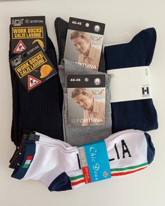 Set 8 paia calzini uomo in cotone vari brand