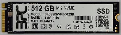 Kit ssd BPC nvme 512 gb m.2 PCIe 3.0 + dissipatore