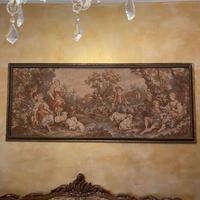 Arazzo francese vintage pastorale incorniciato