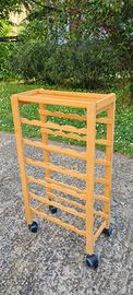 Carrello portabottiglie in legno