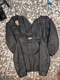 Set 3 giacche in pelle vintage biker, aviatore