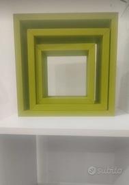 mensole quadrate verdi