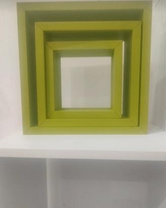 mensole quadrate verdi