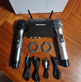 2x Microfoni Wireless Karaoke BT Professionali