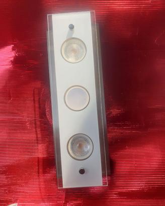Plafoniera acciaio e vetro con lampade led