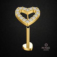 Piercing a cuore oro