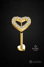 Piercing a cuore oro