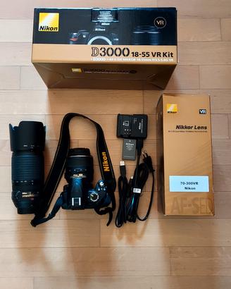 Nikon D3000 + 18-55 3.5-5.6 VR + 70-300 4.5-5.6 VR