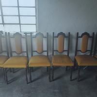 Set di 6 Sedie in noce in stile Luigi XIII