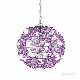 LAMPADARIO  MODERNO GLOBO SOFFITTO CON FIORI