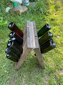 Porta bottiglie da vino in legno vintage