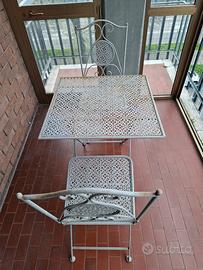 tavolino da balcone pieghevole + sedie