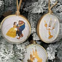 Palline natale Disney la bella e la bestia babbo n