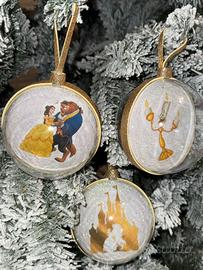 Palline natale Disney la bella e la bestia babbo n
