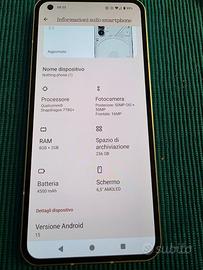 Nothing Phone (1) Bianco 8/256GB - Come Nuovo