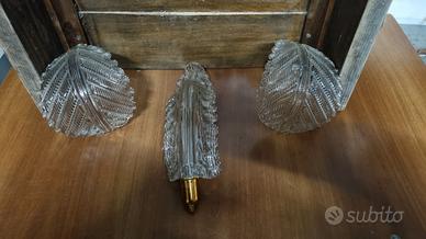 Foglie in vetro soffiato per lampadari 3 pezzi