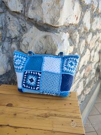 borsa granny, jeans e cotone 