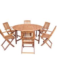 Tavolo esterno pieghevole legno massello set sedie