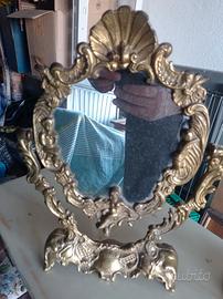 specchio in ottone anni 60 