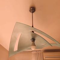 Lampadario grande moderno vetro verde lampada