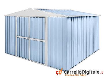 Box in Acciaio da giardino 360x345 cm azzurro