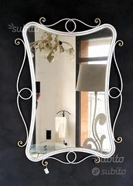 Specchiera in ferro battuto foglia argento