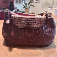 Borsa marrone con stampa coccodrillo . Buon stato.