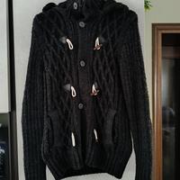 Cardigan felpato marrone con alamari – Taglia M