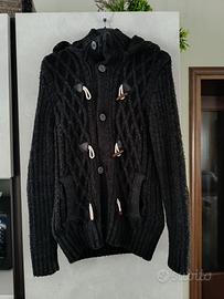 Cardigan felpato marrone con alamari – Taglia M