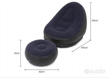 Poltrona e pouf gonfiabile