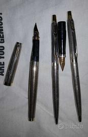 Penne Parker argento pennino 18K anni 80