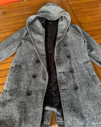 Cappotto Nohow Grigio con Cappuccio