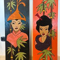 Quadri figure giapponesi con vetro