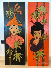 Quadri figure giapponesi con vetro