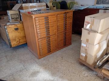 cassettiera bancone tipografia 