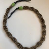 Collana con perline multifilo color bronzo