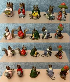 Beatrix Potter 10 Pezzi Vintage Bronzo Dipinto 