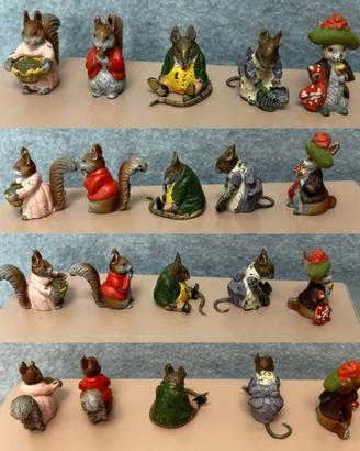 Beatrix Potter 10 Pezzi Vintage Bronzo Dipinto 