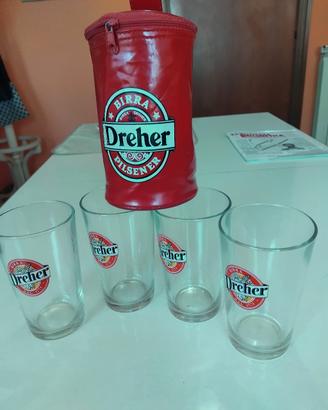  astuccio porta penne oggetti 4 bicchieri Dreher 