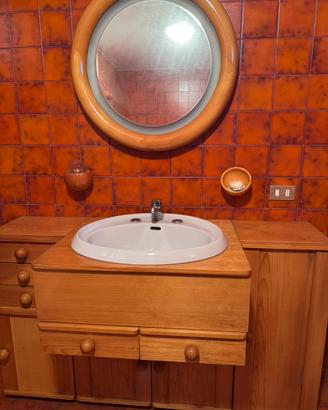 Mobile bagno vintage legno di pino