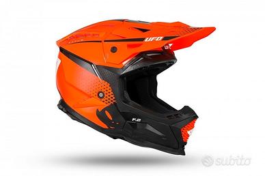 Casco cross UFO Echus arancione in fibra Nero