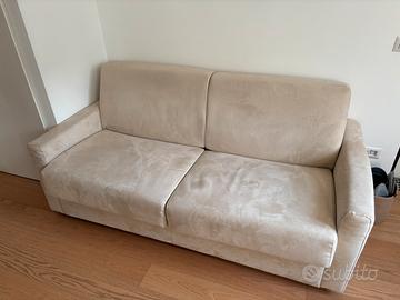 Divano-letto velluto beige