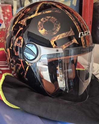 Casco Jet LS2 OF560 Crazy Gold