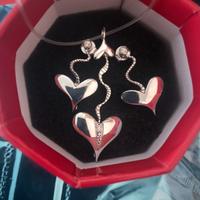 Set Orecchini e Pendente in Arg925 e Zaffiri bianc