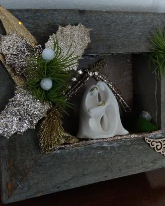 PRESEPE IN CORNICE DI LEGNO