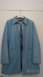 giacca pelle azzurra