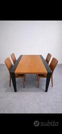 Tavolo design 200 cm + 4 sedie in pelle